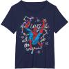 imageMarvel Christmas SpiderMan Jingle All The Way Action Pose TShirtNavy Blue