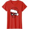 imageMarvel Christmas SpiderMan Santa Big Face TShirtRed