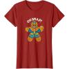 imageMarvel Christmas Thanos Gingerbread Oh Snap TShirtCranberry Red