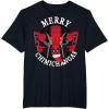 imageMarvel Deadpool Merry Chimichangas Hanging Christmas TShirtBlack