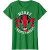 imageMarvel Deadpool Merry Chimichangas Hanging Christmas TShirtKelly Green