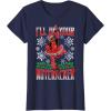 imageMarvel Deadpool Nutcracker Ballerina Santa Christmas Short Sleeve TShirtNavy Blue