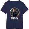 imageMarvel Falcon ampamp Winter Soldier Bucky Shield Portrait V2 TShirtNavy Blue