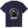 imageMarvel Falcon ampamp Winter Soldier Bucky Shield Portrait V2 TShirtNavy Blue