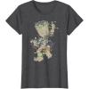 imageMarvel Guardians Of The Galaxy Groot Christmas Lights TShirtDark Heather Grey