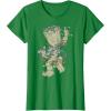 imageMarvel Guardians Of The Galaxy Groot Christmas Lights TShirtKelly Green