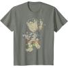 imageMarvel Guardians Of The Galaxy Groot Christmas Lights TShirtOlive Heather