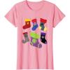 imageMarvel Holiday Avengers Team Festive Christmas Stockings TShirtPink
