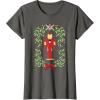 imageMarvel Holiday Christmas Avengers Holly Iron Man Nutcracker TShirtAsphalt Grey