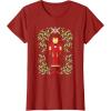 imageMarvel Holiday Christmas Avengers Holly Iron Man Nutcracker TShirtCranberry Red
