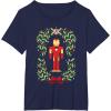 imageMarvel Holiday Christmas Avengers Holly Iron Man Nutcracker TShirtNavy Blue