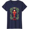 imageMarvel Holiday Christmas Avengers Holly Iron Man Nutcracker TShirtNavy Blue
