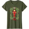 imageMarvel Holiday Christmas Avengers Holly Iron Man Nutcracker TShirtOlive Green