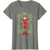 imageMarvel Holiday Christmas Avengers Holly Iron Man Nutcracker TShirtOlive Heather