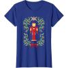 imageMarvel Holiday Christmas Avengers Holly Iron Man Nutcracker TShirtRoyal Blue