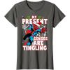 imageMarvel SpiderMan Present Senses Tingling Christmas TShirtAsphalt Grey