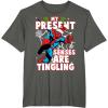 imageMarvel SpiderMan Present Senses Tingling Christmas TShirtAsphalt Grey
