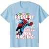 imageMarvel SpiderMan Present Senses Tingling Christmas TShirtBaby Blue
