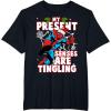 imageMarvel SpiderMan Present Senses Tingling Christmas TShirtBlack