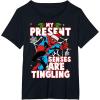 imageMarvel SpiderMan Present Senses Tingling Christmas TShirtBlack