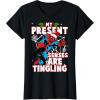 imageMarvel SpiderMan Present Senses Tingling Christmas TShirtBlack