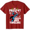 imageMarvel SpiderMan Present Senses Tingling Christmas TShirtCranberry Red