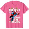 imageMarvel SpiderMan Present Senses Tingling Christmas TShirtPink Heather
