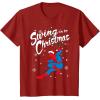 imageMarvel SpiderMan Swing In To Christmas TShirtCranberry Red