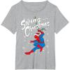 imageMarvel SpiderMan Swing In To Christmas TShirtHeather Grey