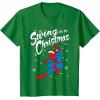 imageMarvel SpiderMan Swing In To Christmas TShirtKelly Green