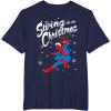 imageMarvel SpiderMan Swing In To Christmas TShirtNavy Blue