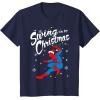 imageMarvel SpiderMan Swing In To Christmas TShirtNavy Blue