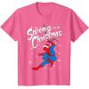 imageMarvel SpiderMan Swing In To Christmas TShirtPink Heather