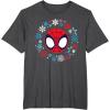 imageMarvel Spidey and His Amazing Friends Christmas Wreath TShirtDark Heather Grey