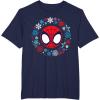 imageMarvel Spidey and His Amazing Friends Christmas Wreath TShirtNavy Blue