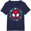 imageMarvel Spidey and His Amazing Friends Christmas Wreath TShirtNavy Blue