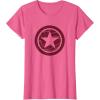 imageMarvel The Falcon And The Winter Soldier Bucky Red Logo TShirtPink Heather