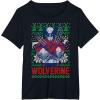 imageMarvel XMen Wolverine Christmas Tree Ugly Sweater TShirtBlack