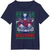 imageMarvel XMen Wolverine Christmas Tree Ugly Sweater TShirtNavy Blue