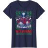 imageMarvel XMen Wolverine Christmas Tree Ugly Sweater TShirtNavy Blue