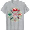 imageMarvel Christmas Avengers Nutcrackers Wreath Heroic Holidays TShirtHeather Grey