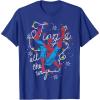 imageMarvel Christmas SpiderMan Jingle All The Way Action Pose TShirtRoyal Blue
