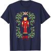 imageMarvel Holiday Christmas Avengers Holly Iron Man Nutcracker TShirtNavy Blue