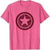 imageMarvel The Falcon And The Winter Soldier Bucky Red Logo TShirtPink Heather