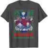 imageMarvel XMen Wolverine Christmas Tree Ugly Sweater TShirtDark Heather Grey