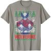 imageMarvel XMen Wolverine Christmas Tree Ugly Sweater TShirtSlate Grey