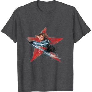 imageMarvel Avengers Bucky Barnes Winter Soldier TShirtDark Heather Grey