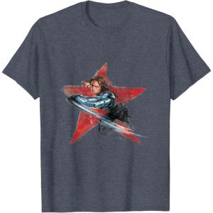 imageMarvel Avengers Bucky Barnes Winter Soldier TShirtHeather Blue