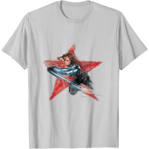 imageMarvel Avengers Bucky Barnes Winter Soldier TShirtSilver Grey