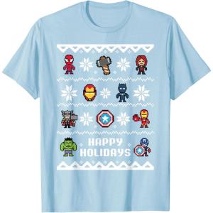imageMarvel Avengers Christmas Sweater Happy Holidays TShirtBaby Blue